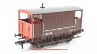 931007 Rapido SECR 6 Wheel Brake Van - No. S55429 - SR brown with red ends (BR lettering)